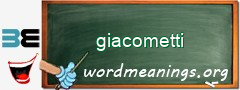 WordMeaning blackboard for giacometti